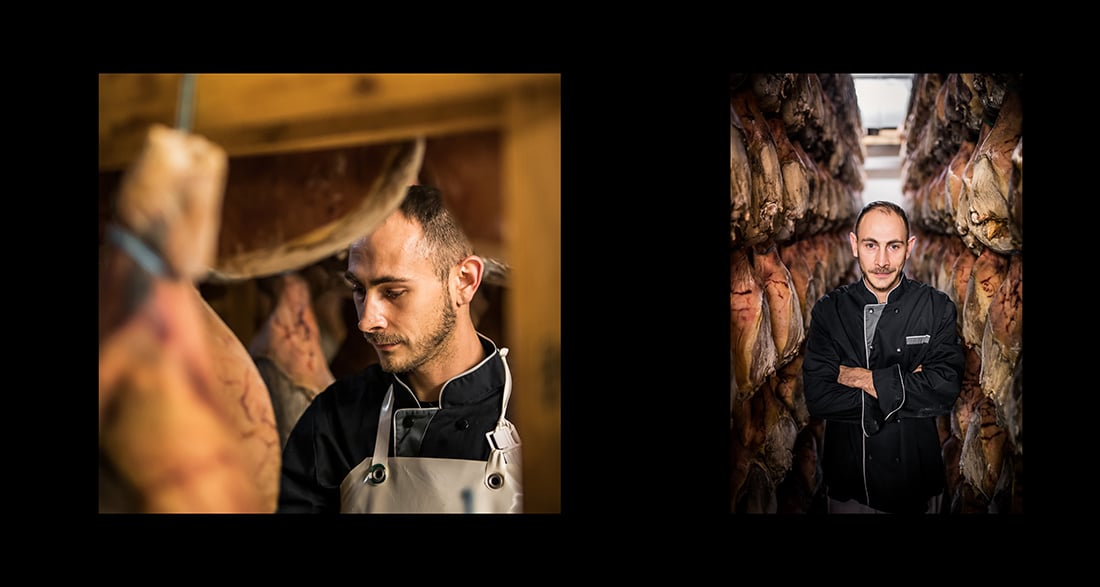 affinage de jambon cru d'Ardèche Reportage photographique en entreprise pour une campagne publicitaire
